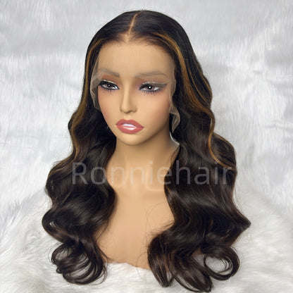 13X6  FIT 2.0 HD LACE FRONT SUPER PRE-PLUCKED HIGHLIGHT COLOR WIG / BODY WAVE WAVY