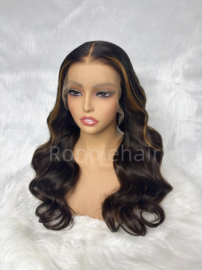 13X6  FIT 2.0 HD LACE FRONT SUPER PRE-PLUCKED HIGHLIGHT COLOR WIG / BODY WAVE WAVY