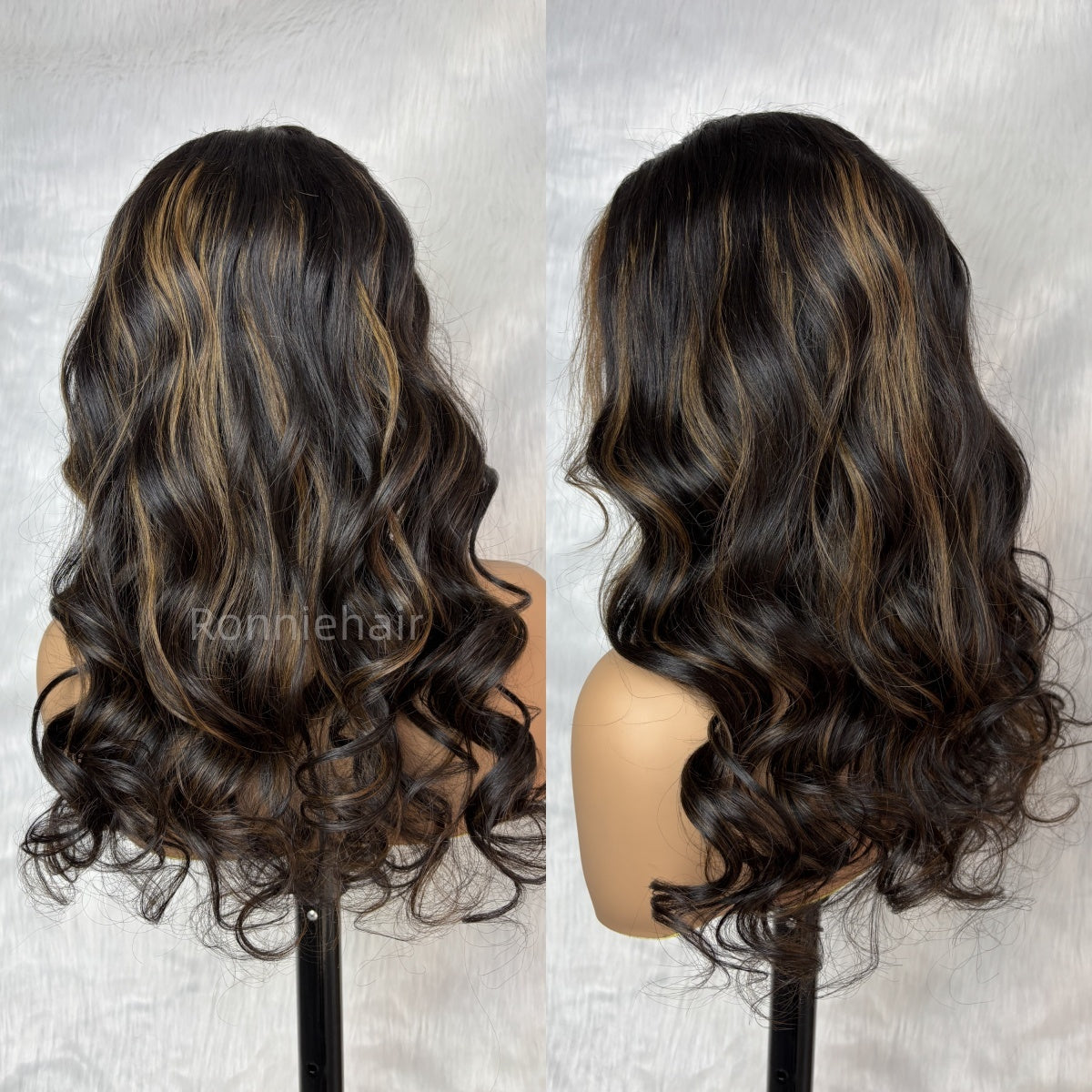 "One Fits All" 9x6 Lace Parting HD LACE Super Preplucked Hairline Highlight Wig Body Wave Wavy
