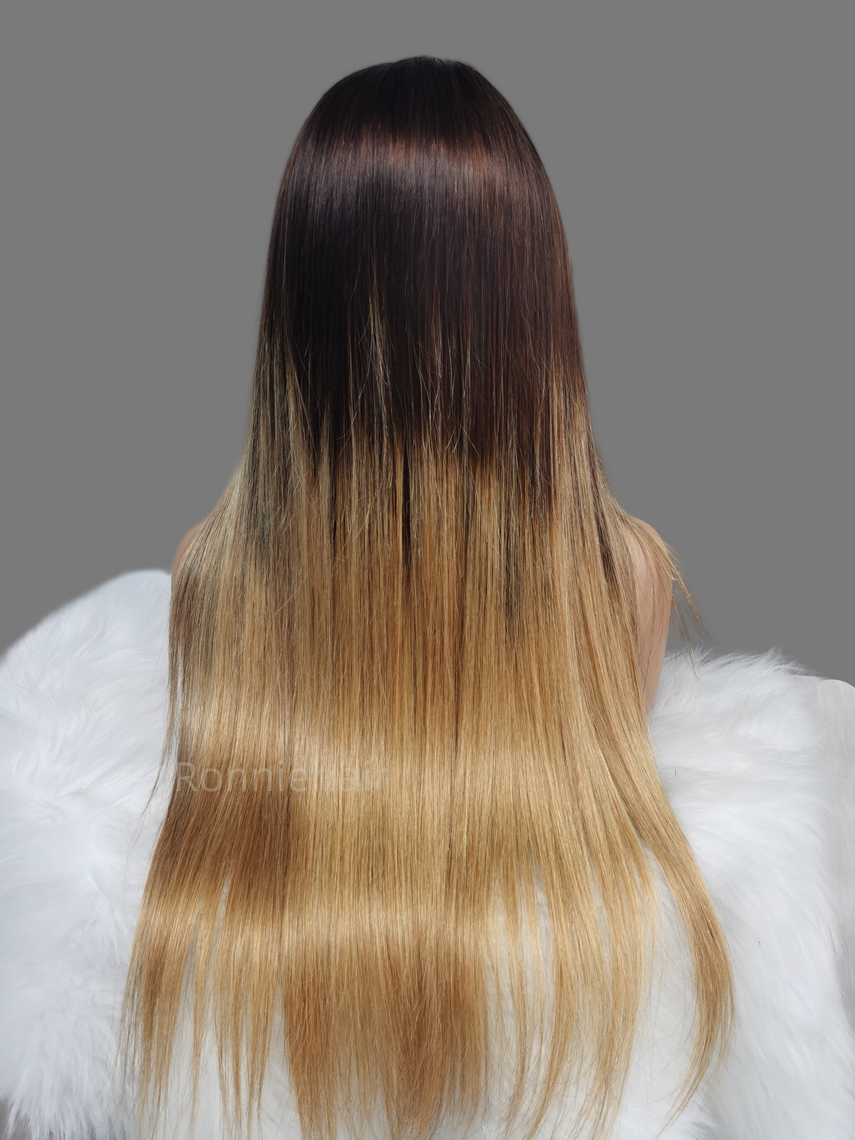 【DEAL】13X4/13X6 TRANSPARENT LACE FRONT BROWN ROOT OMBRE COLOR STRAIGHT WIG