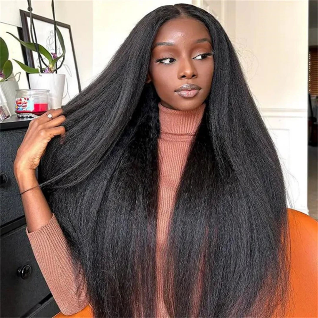Top Quality Raw Hair 13X4/13X6 Full Frontal HD Lace Wig Kinky Straight