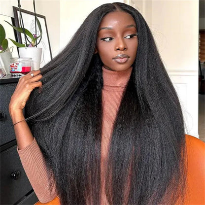 Top Quality Raw Hair 13X4/13X6 Full Frontal HD Lace Wig Kinky Straight