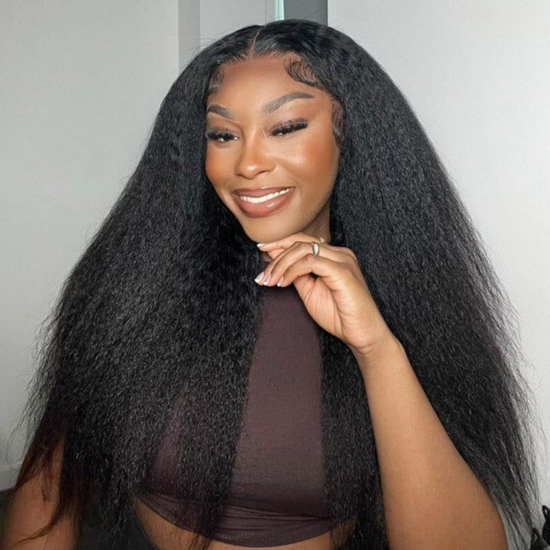 Top Quality Raw Hair 13X4/13X6 Full Frontal HD Lace Wig Kinky Straight
