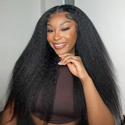 Top Quality Raw Hair 13X4/13X6 Full Frontal HD Lace Wig Kinky Straight