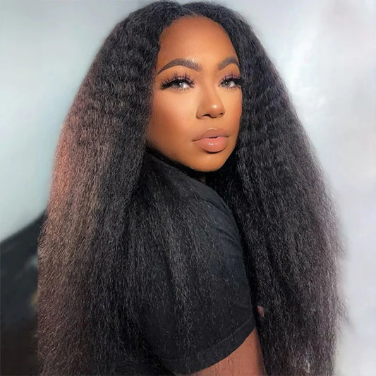 Top Quality Raw Hair 5X5 Closure HD Lace Wig Kinky Straight