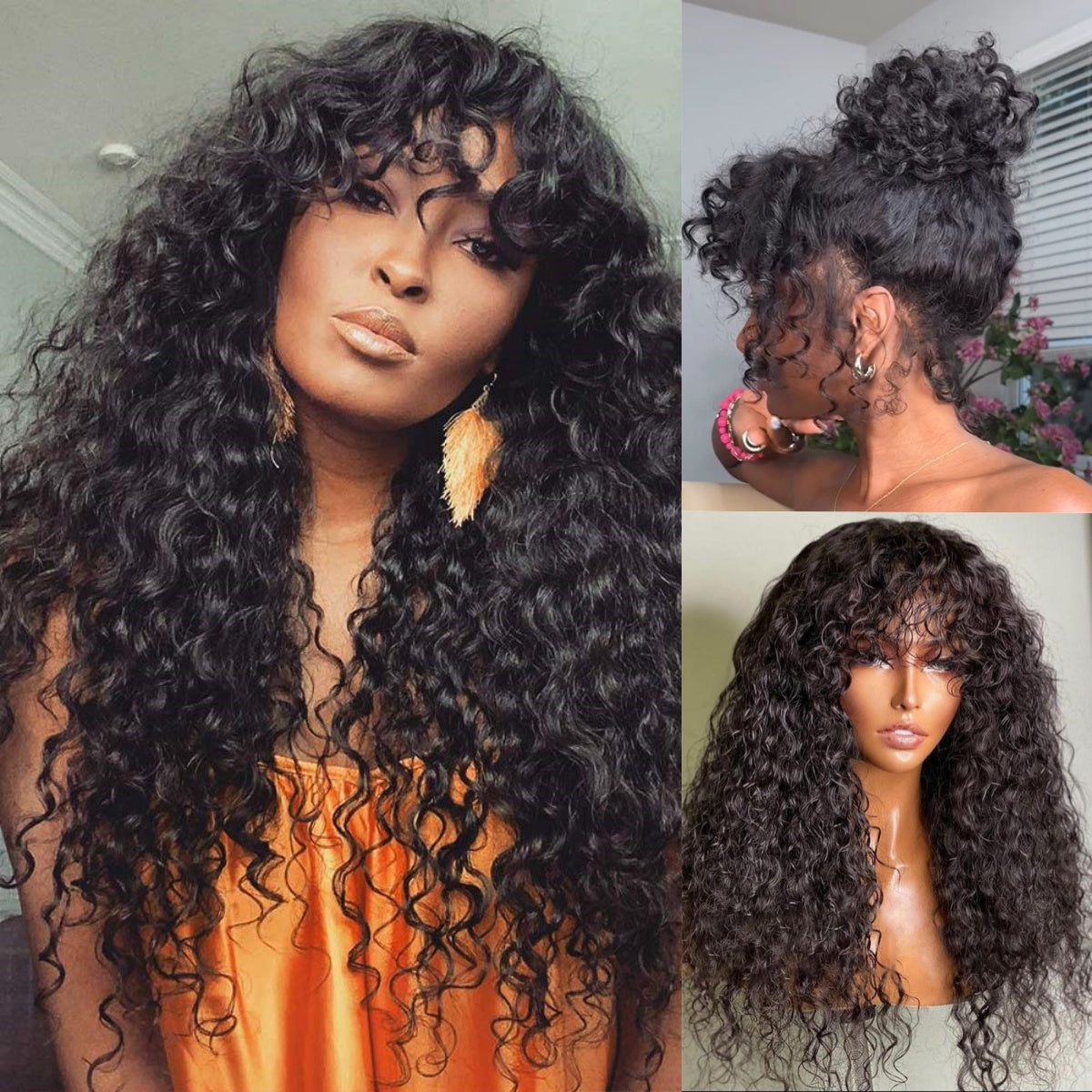 【DEAL】Invisi-Strap 360 HD Lace/Transparent Lace Wig //Deep Curly with Bang