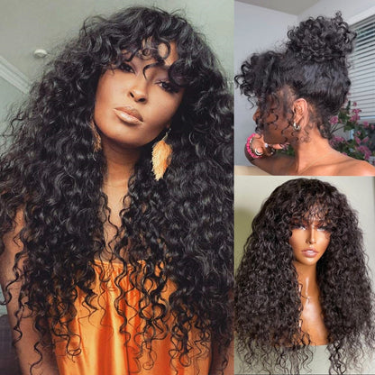 【DEAL】Invisi-Strap 360 HD Lace/Transparent Lace Wig //Deep Curly with Bang