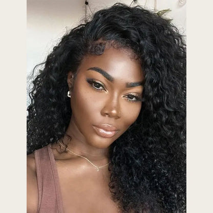 13X6 TRANSPARENT/HD LACE CURLY EDGES  LOOSE WAVE WIG