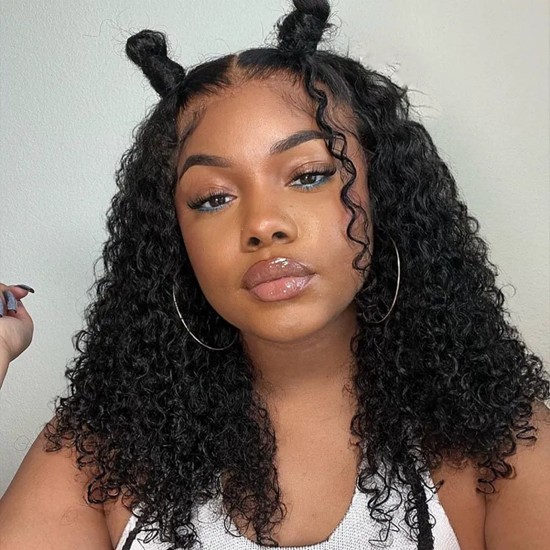 13X6 TRANSPARENT/HD LACE CURLY EDGE BROWN COLOR LIGHT BURMESE CURLY WIG