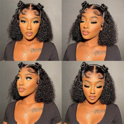 13X6 TRANSPARENT/HD LACE CURLY EDGE BROWN COLOR LIGHT BURMESE CURLY WIG