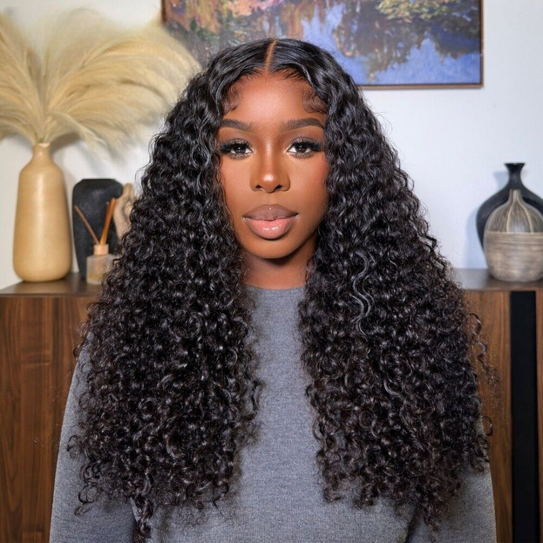 13X6 TRANSPARENT/HD LACE CURLY EDGE BROWN COLOR LIGHT BURMESE CURLY WIG