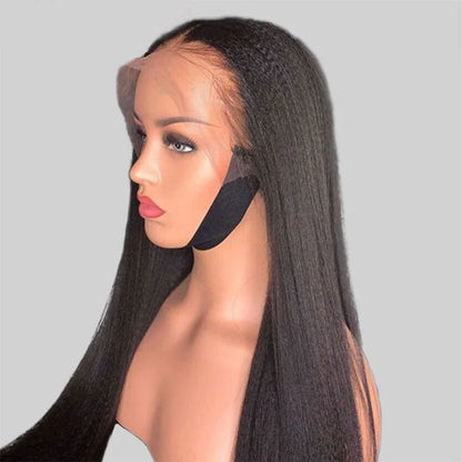 FULL LACE CLEAR SWISS/TRANSPARENT LACE PRE-PLUCKED WIG WITH HIDDEN-STRAP / YAKI STRAIGHT