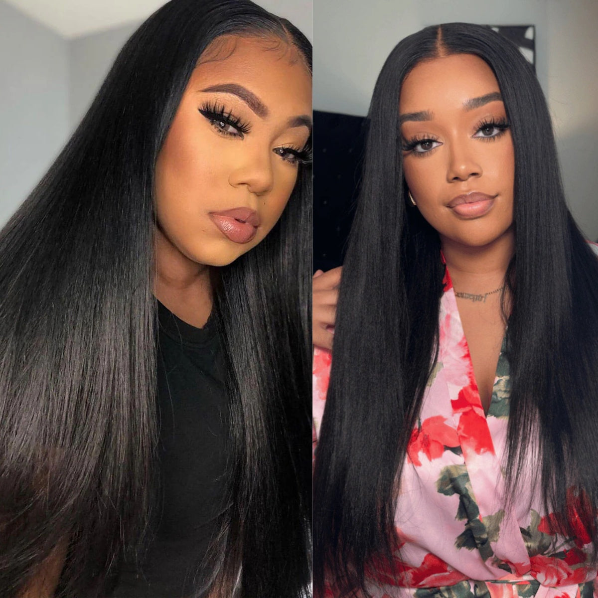 FULL LACE CLEAR SWISS/TRANSPARENT LACE PRE-PLUCKED WIG WITH HIDDEN-STRAP / YAKI STRAIGHT