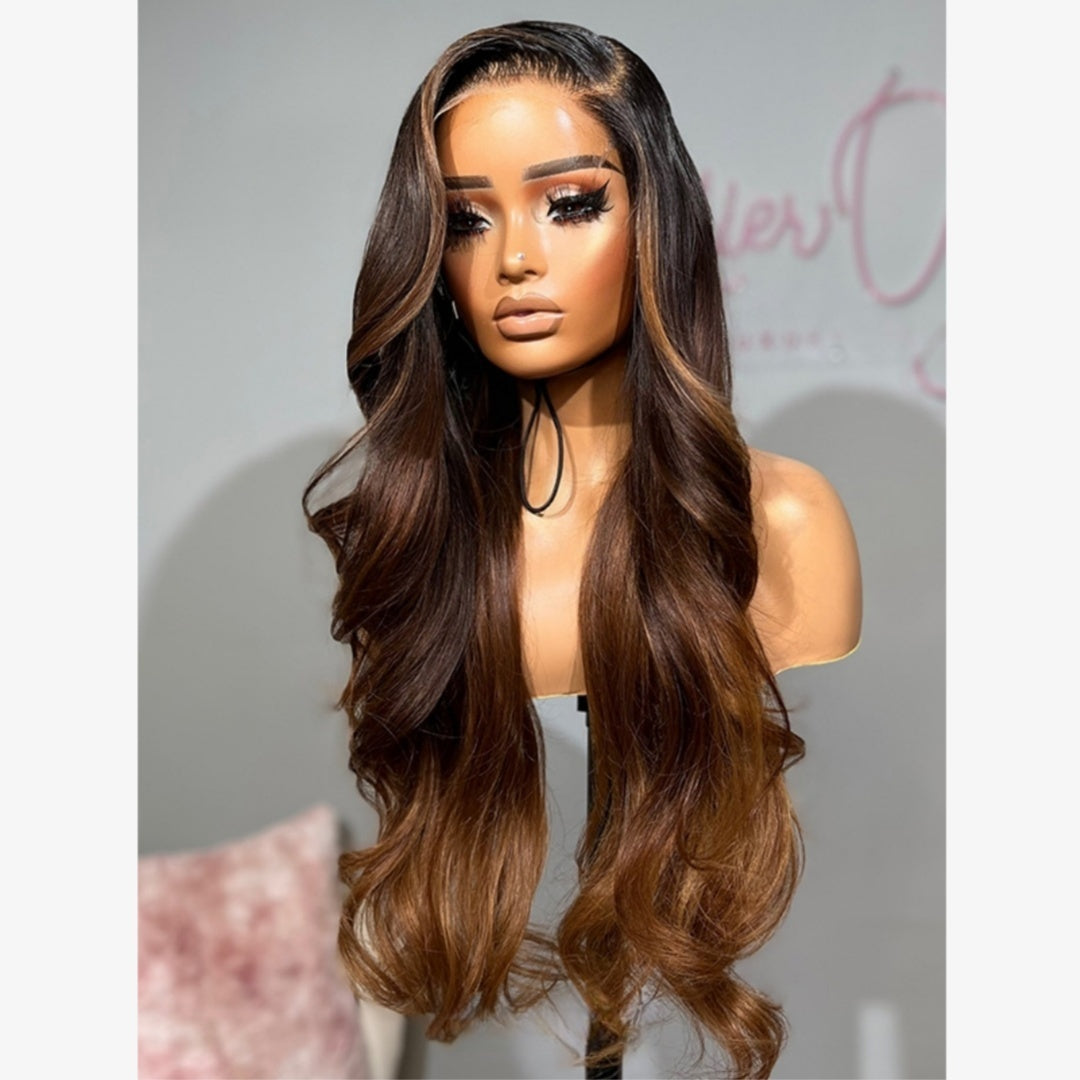 HD LACE 3D Dome Cap 9x6 Super Preplucked with Drawstring Wig Highlight Body Wave Wavy