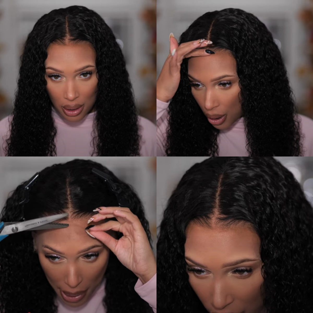 FULL TRANSPAREN/ HD LACE PRE-PLUCKED CURLY HAIR WIG