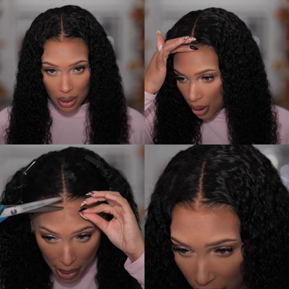 FULL TRANSPAREN/ HD LACE PRE-PLUCKED CURLY HAIR WIG