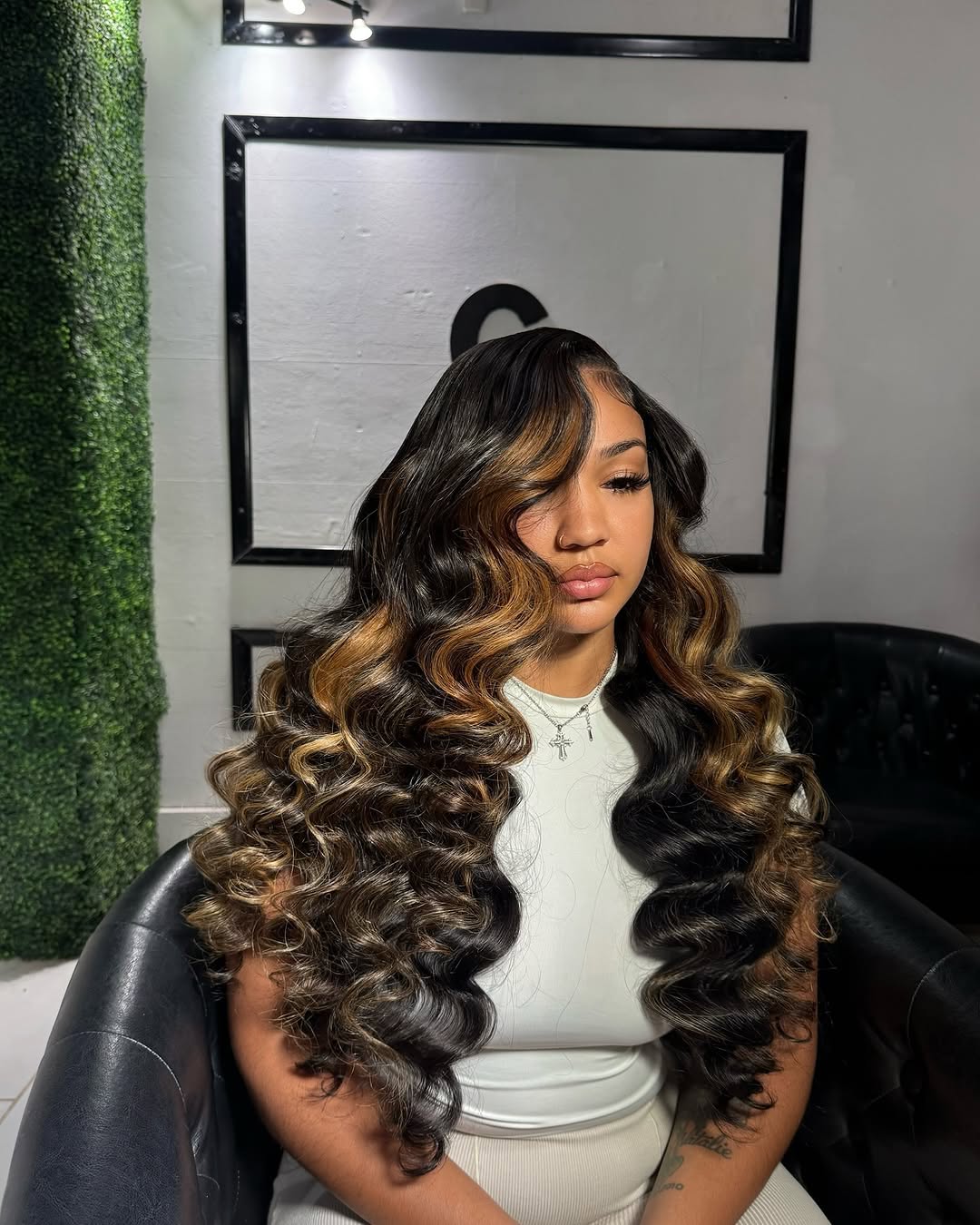 13X4/13X6 TRANSPARENT LACE FRONT HIGHLIGHT COLOR BODY WAVE WAVY WIG