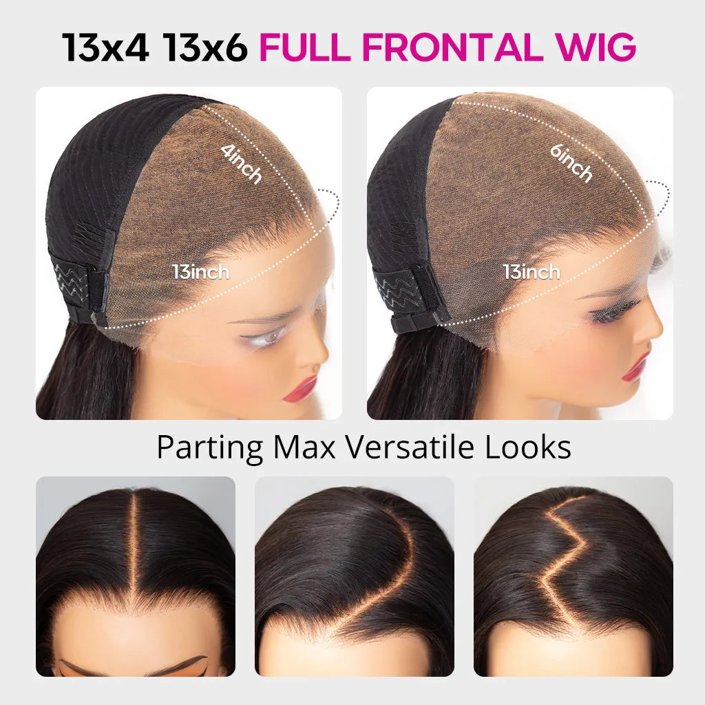 13X4/13X6 Full Frontal Transparent Lace Double Drawn Bouncy Wave Wig
