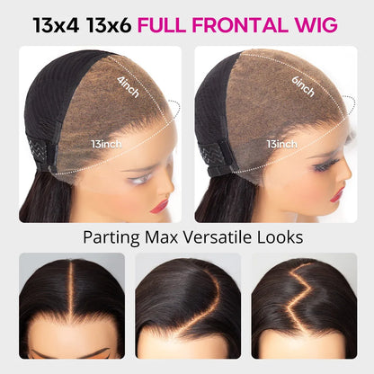13X4/13X6 Full Frontal Transparent Lace Double Drawn Bouncy Wave Wig