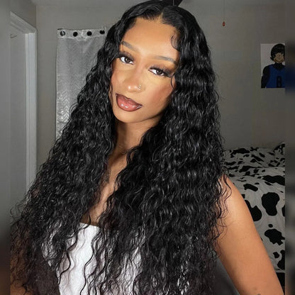 "One Fits All" 9x6 Lace Parting HD LACE Super Preplucked Hairline Water Wave Wig