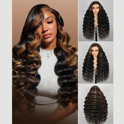 BYE-BYE KNOTS 13X6 HD LACE FRONTAL SUPER PRE-PLUCKED WIG /HIGHLIGHT LOOSE WAVE