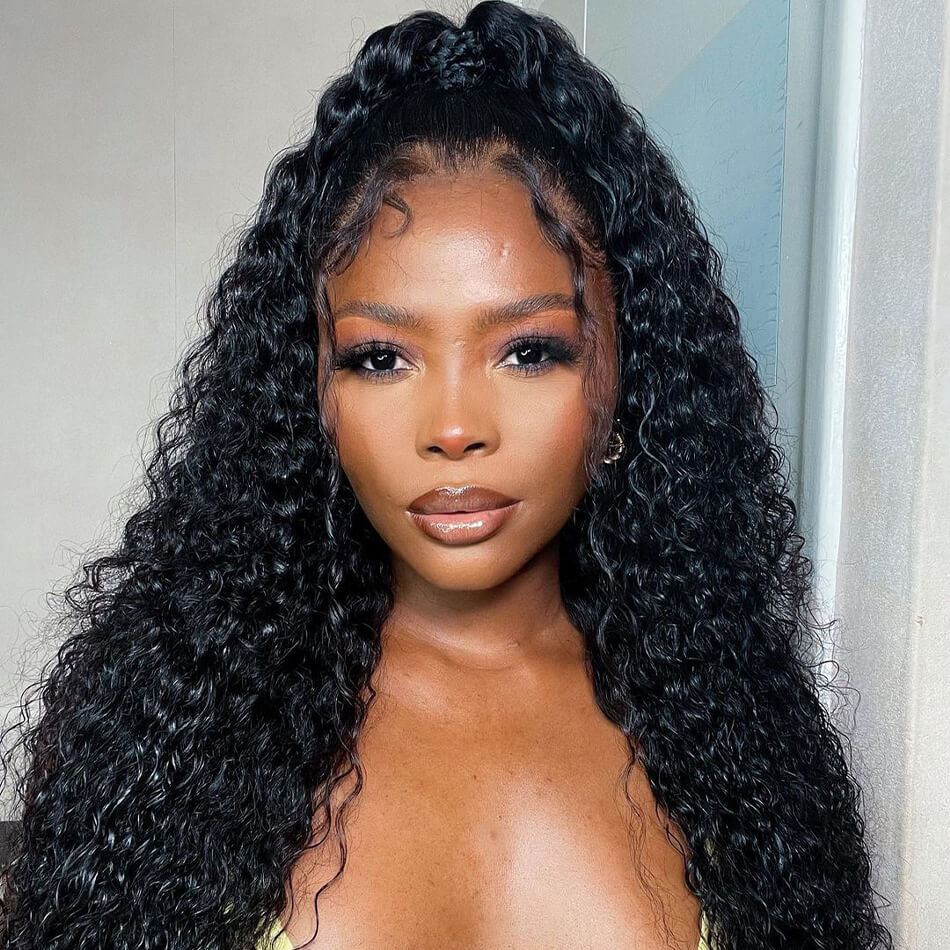 BYE-BYE KNOTS 360 HD LACE FAKE SCALP WATER WAVE WIG / Invisi-Strap