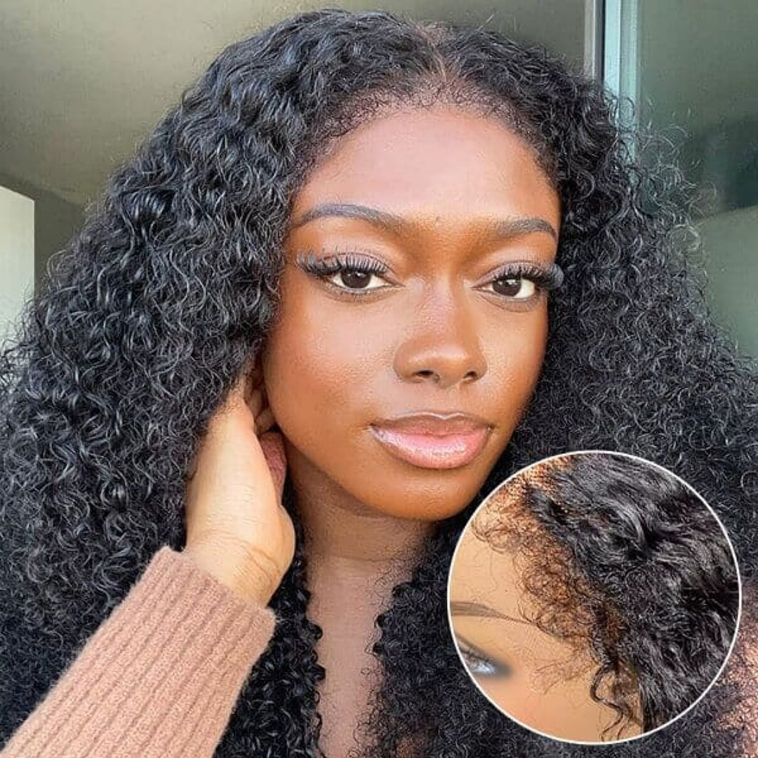 13X6 TRANSPARENT/HD LACE CURLY EDGES  WATER WAVE WIG
