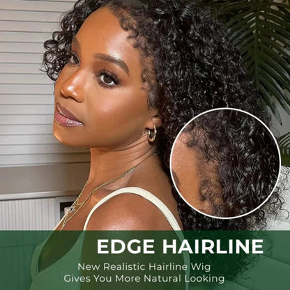 13X6 TRANSPARENT/HD LACE CURLY EDGES  WATER WAVE WIG