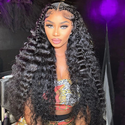 UPGRADED FULL LACE (WITHOUT MESH) TRANSPARENT LACE Deep Wave INVISI-STRAP WIG