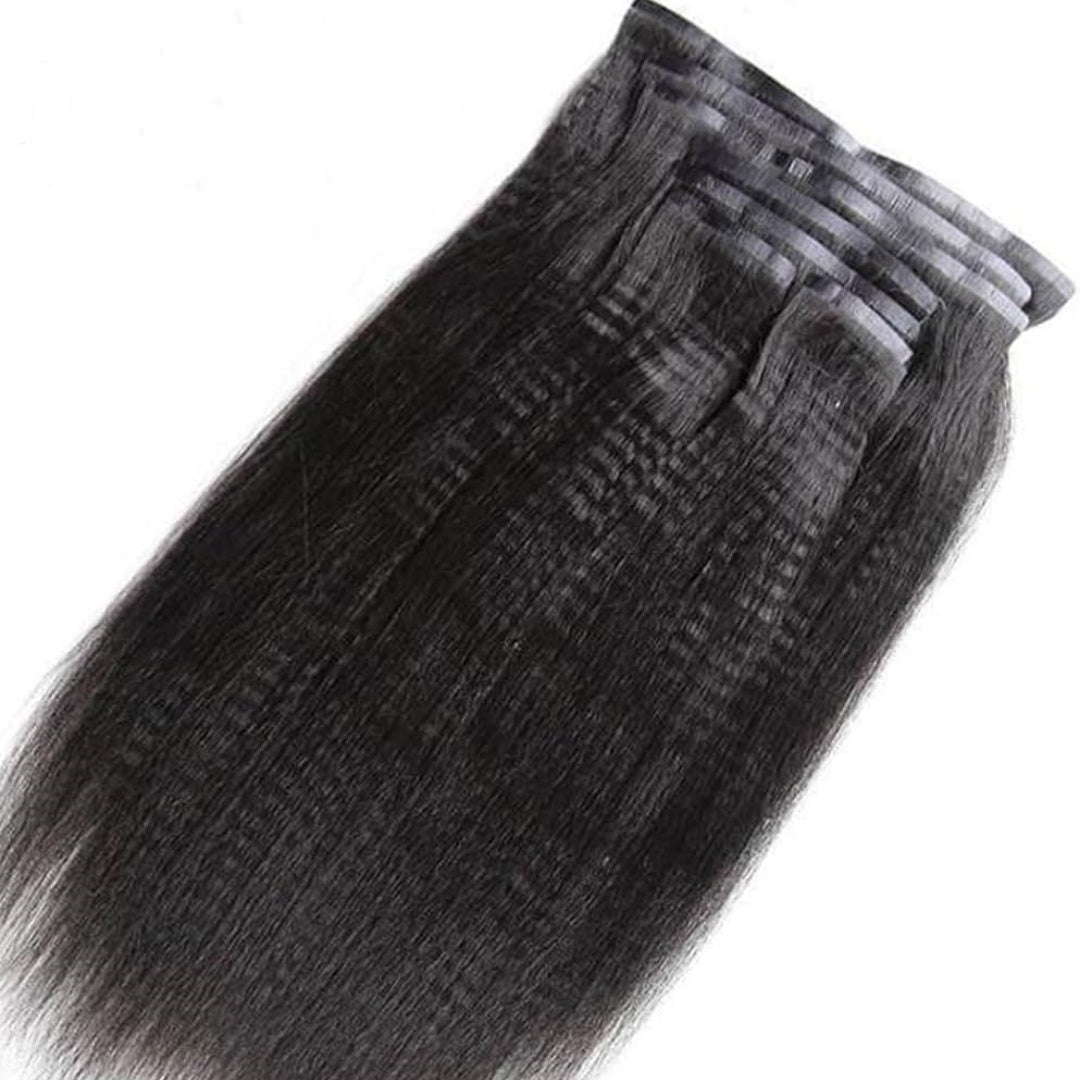 Clip In Hair Extension Yaki Straight Human Wefts Set