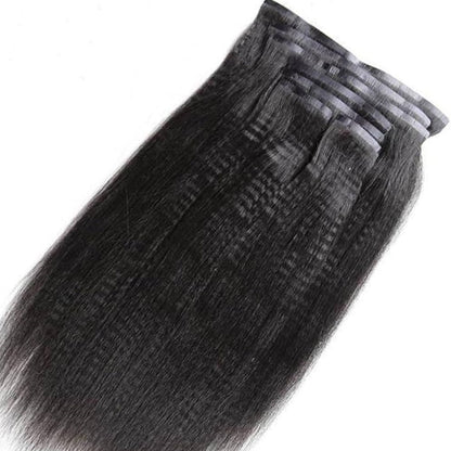 Clip In Hair Extension Yaki Straight Human Wefts Set