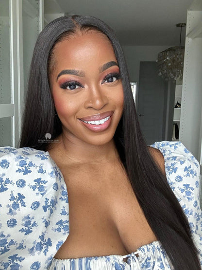 BYE-BYE KNOTS 360 HD LACE FAKE SCALP YAKI STRAIGHT WIG / Invisi-Strap