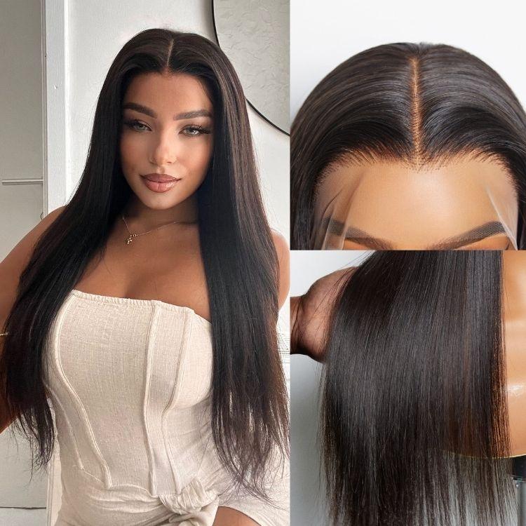 UPGRADED FULL LACE (WITHOUT MESH) TRANSPARENT LACE Yaki Straight INVISI-STRAP WIG