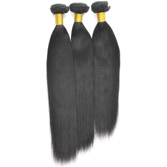 100% Virgin Human Hair Bundles 10-26 Inches 3 Bundles Light Yaki Straight