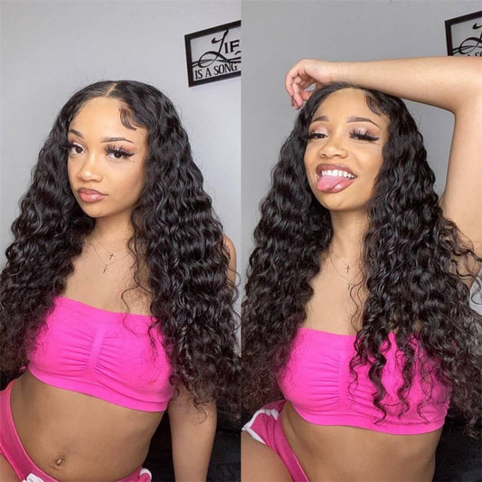 Upgrade 370 Fitted Cap Invisi-Strap HD Lace Preplucked Hairline Wig  Water Wave