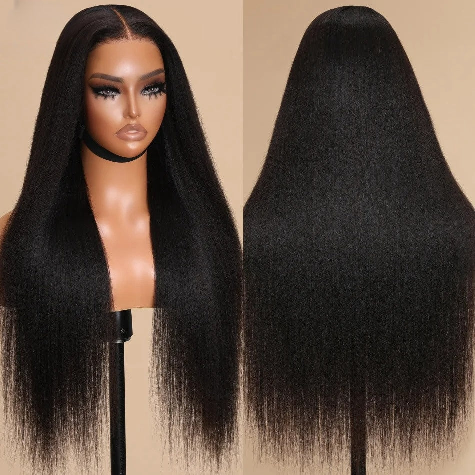HD LACE 9x6 Lace Parting Super Preplucked Hairline Density Wig Yaki Straight