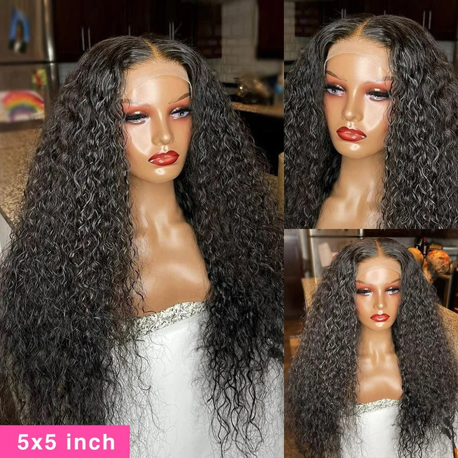 BYE-BYE KNOTS HD LACE 5X5 CLOSURE LACES WIG / Water Wave
