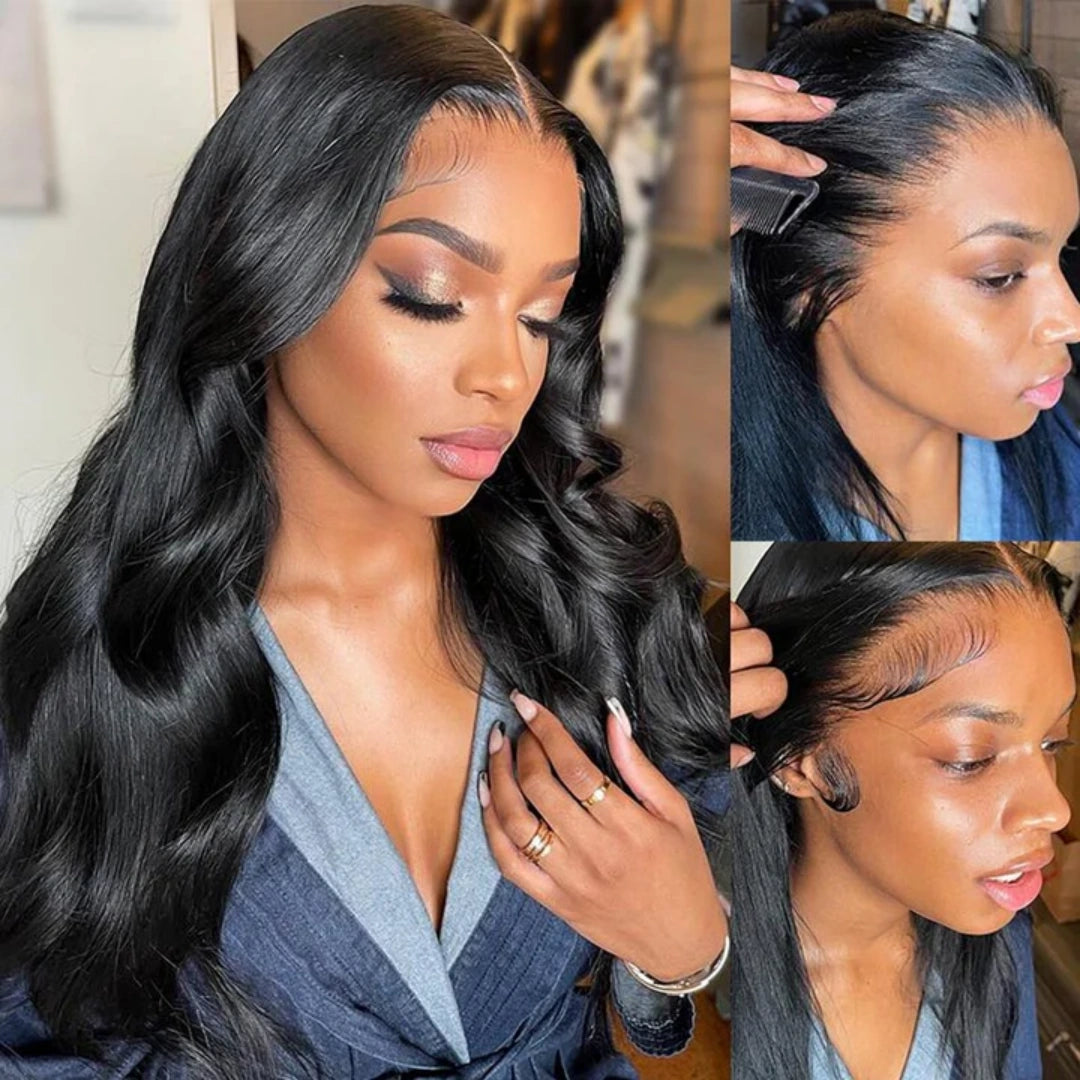 BYE-BYE KNOTS 13X6 HD LACE FRONTAL SUPER PRE-PLUCKED WIG /BODY WAVE