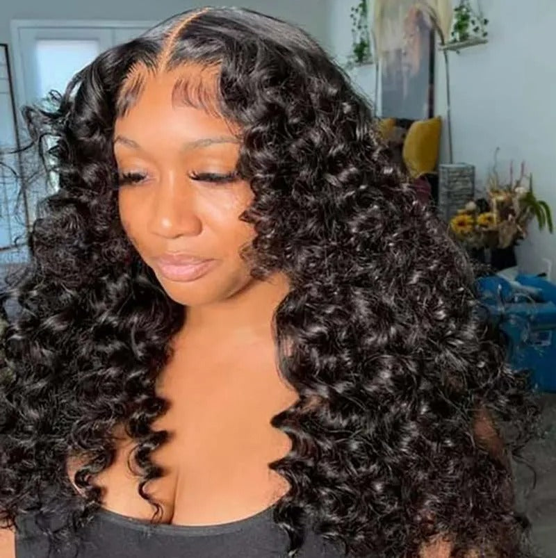 13X4/13X6 TRANSPARENT LACE FRONT WANDER CURL HUMAN HAIR WIG