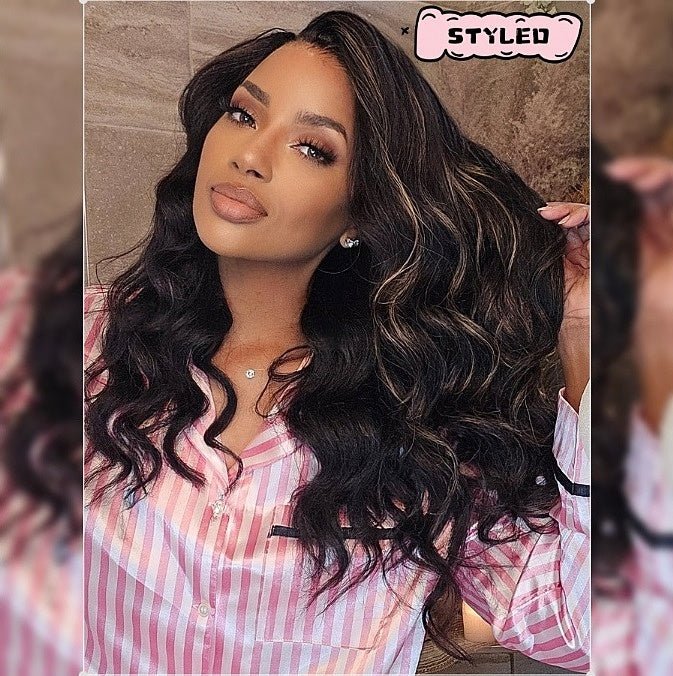 HD LACE 3D Dome Cap 9x6 Super Preplucked with Drawstring Wig Highlighted Kinky Straight