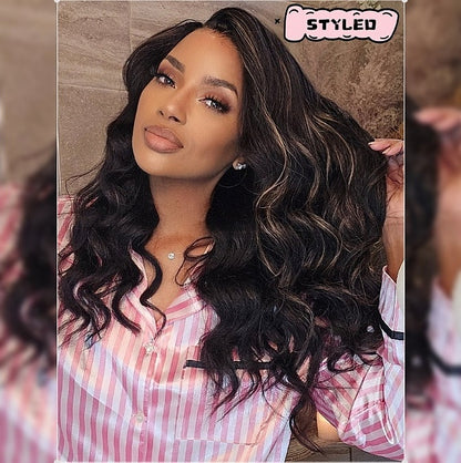 HD LACE 3D Dome Cap 9x6 Super Preplucked with Drawstring Wig Highlighted Kinky Straight