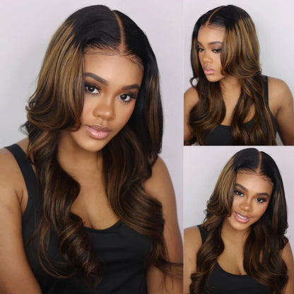 Upgraded Drawstring 13X4/13X6 Full Frontal HD Lace Wig Highlight Body Wave