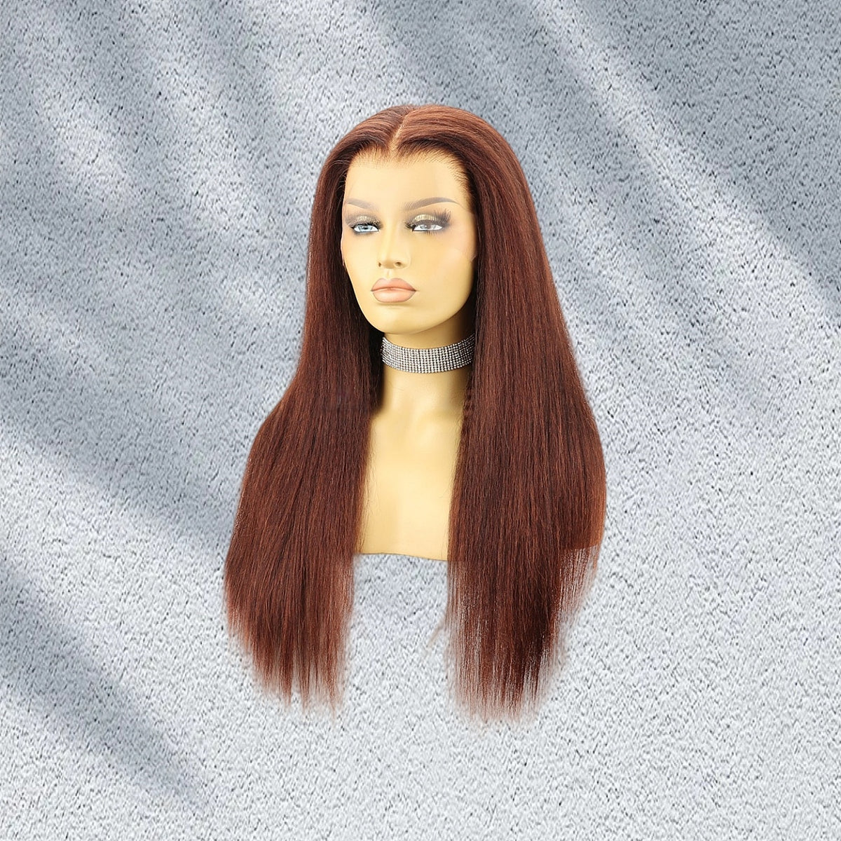 13X6  FIT 2.0 HD LACE FRONT SUPER PRE-PLUCKED WIG Brown Cherry Kinky Straight