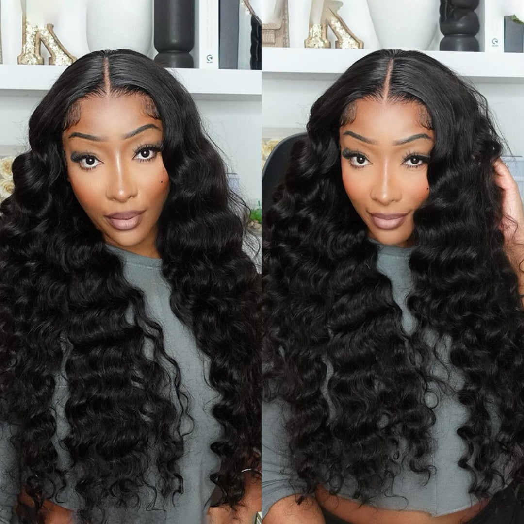 "One Fits All" 9x6 Lace Parting HD LACE Super Preplucked Hairline Loose Wave Wig