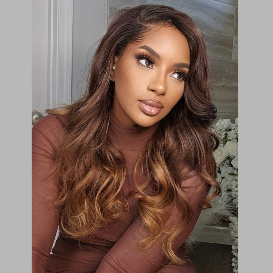 13X6  FIT 2.0 HD LACE FRONT SUPER PRE-PLUCKED WIG /OMBRE BODY WAVE