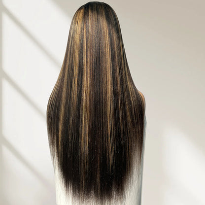 HD LACE 3D Dome Cap 9x6 Super Preplucked with Drawstring Wig Highlight Colored Straight Wig