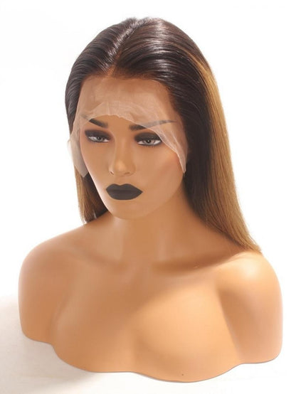 FULL TRANSPARENT/HD LACE PRE-PLUCKED CARAMEL OMBRE STRAIGHT BOB FULL LACE WIG