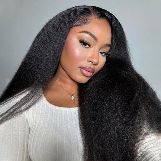 BYE-BYE KNOTS 13X6 HD LACE FRONTAL SUPER PRE-PLUCKED WIG /KINKY STRAIGHT