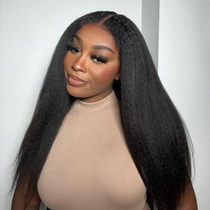 BYE-BYE KNOTS 13X6 HD LACE FRONTAL SUPER PRE-PLUCKED WIG /KINKY STRAIGHT