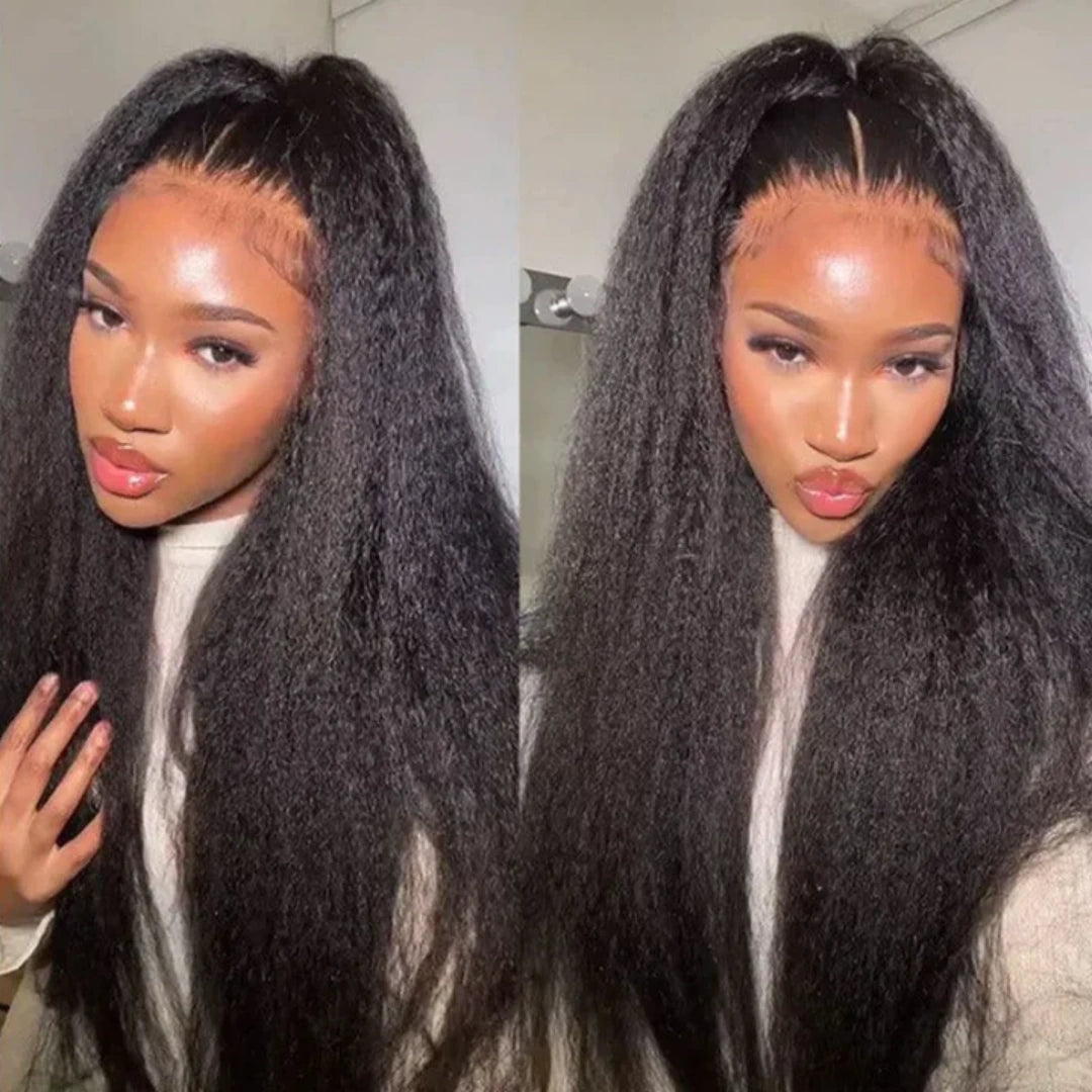 Upgraded Drawstring 13X4/13X6 Full Frontal HD Lace Wig Kinky Straight